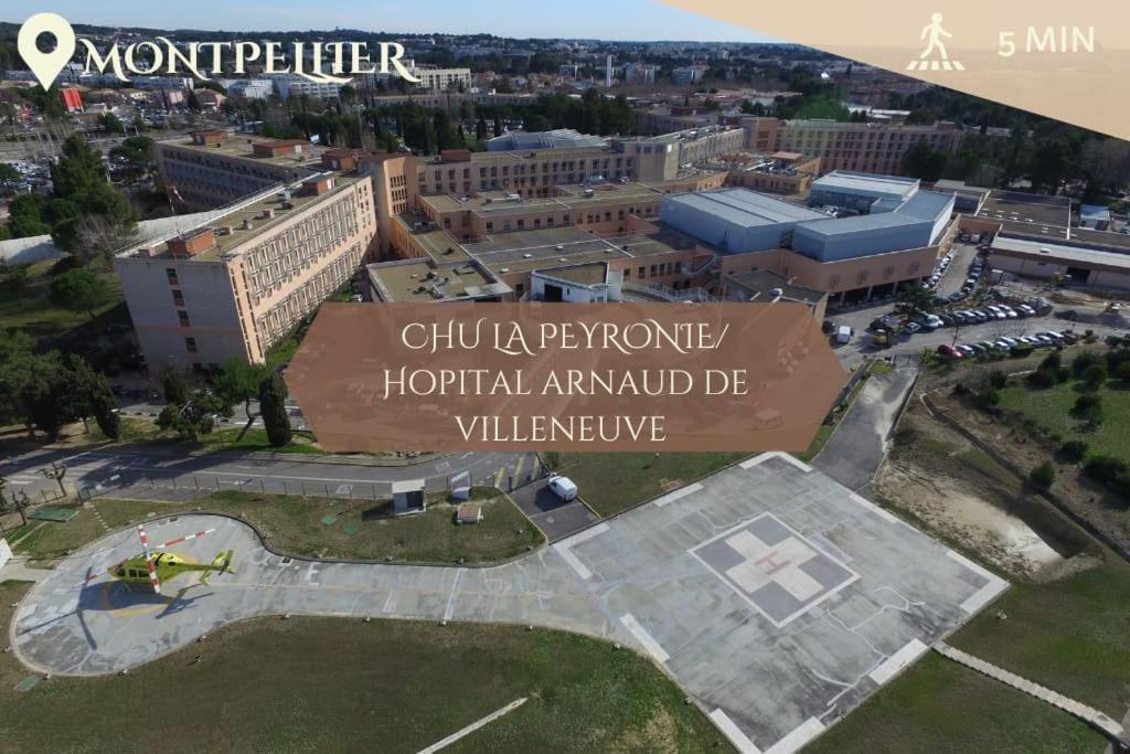 028- Chu Hopital, Appart 2Chambres, Parking, Tram Montpellier Extérieur photo